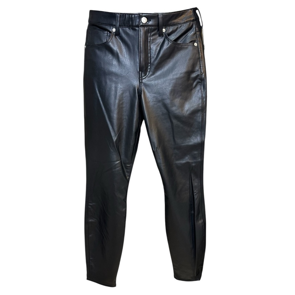 Veronica Beard Debbie Black Vegan Leather High Rise 28